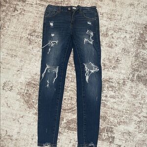 Kancan skinny distressed jeans